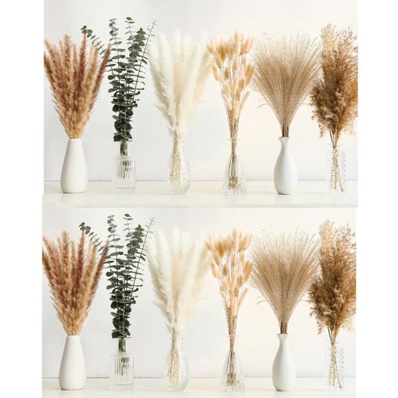 ROROUNE Other - 110 PCS Dried Pampas Grass Decor, Naturally Dried Pompas Bunny Tails (set of 2)